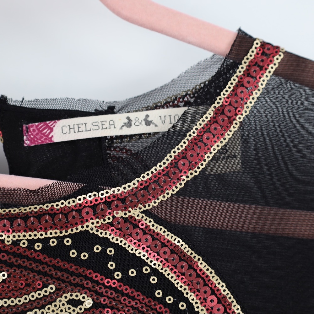 CHELSEA & VIOLET 💋 SEQUIN MINI DRESS - SMALL - Picture 5 of 6